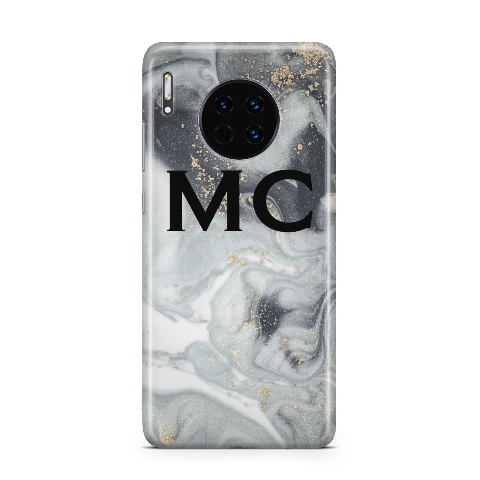 Monogram Black White Swirl Marble Huawei Mate 30