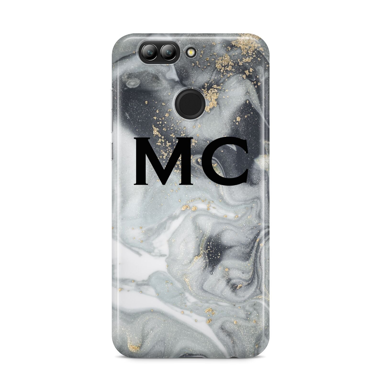 Monogram Black White Swirl Marble Huawei Nova 2s Phone Case