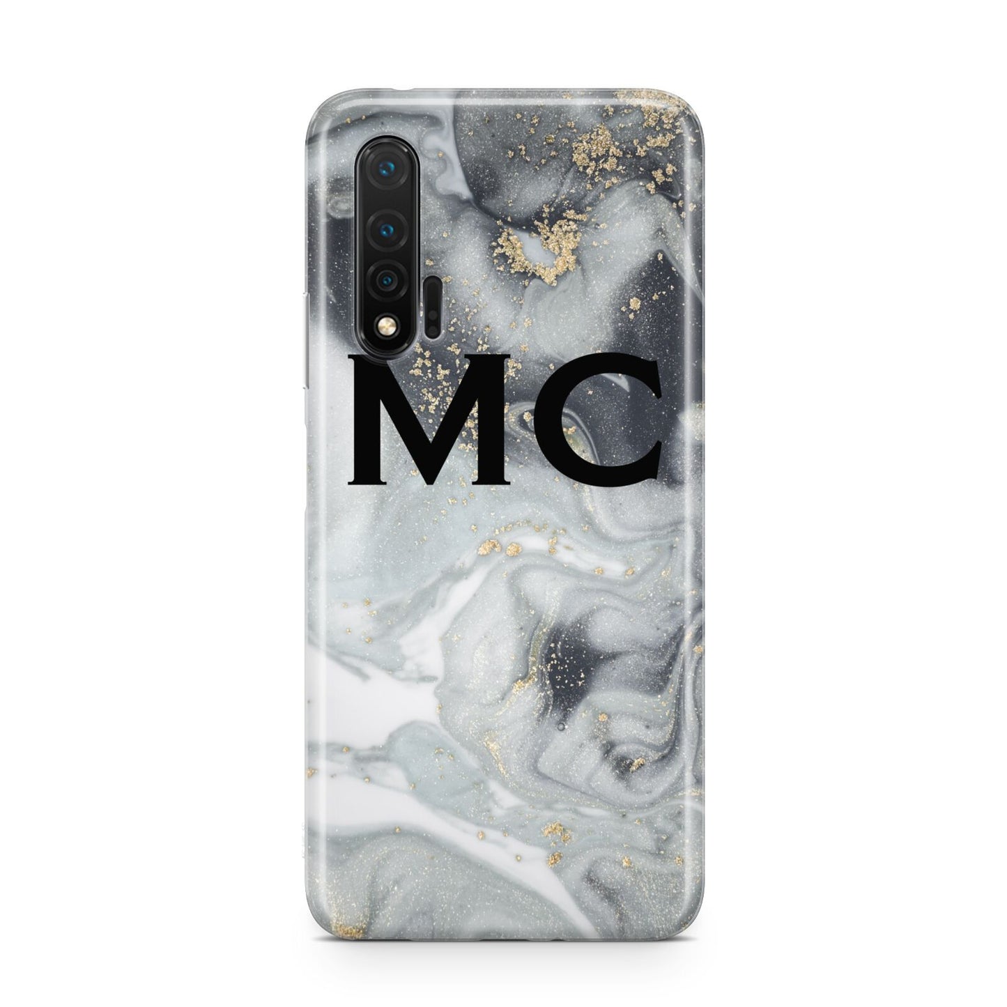 Monogram Black White Swirl Marble Huawei Nova 6 Phone Case