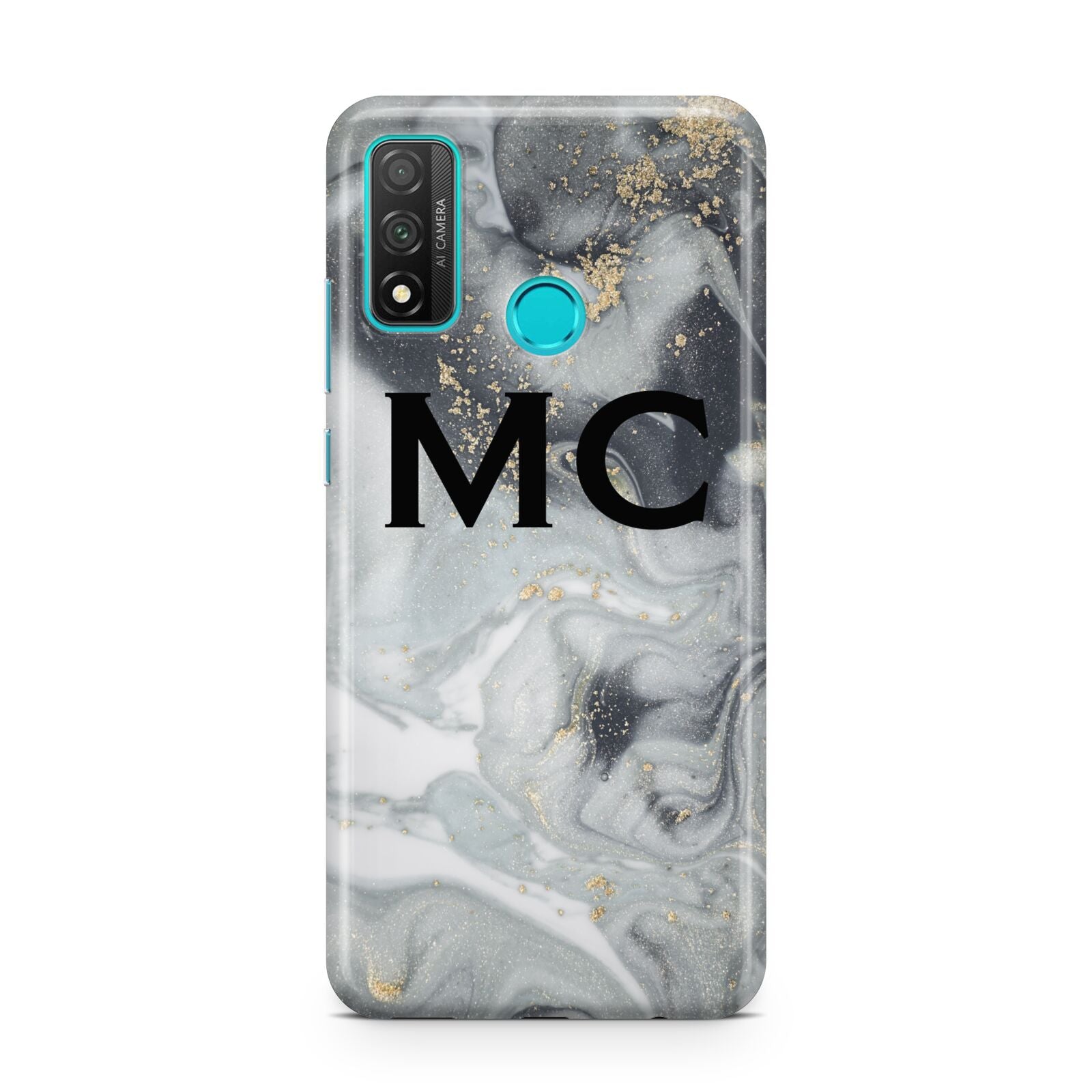 Monogram Black White Swirl Marble Huawei P Smart 2020