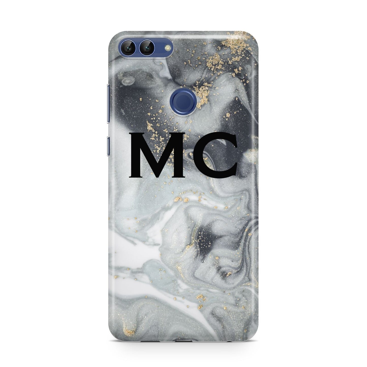 Monogram Black White Swirl Marble Huawei P Smart Case