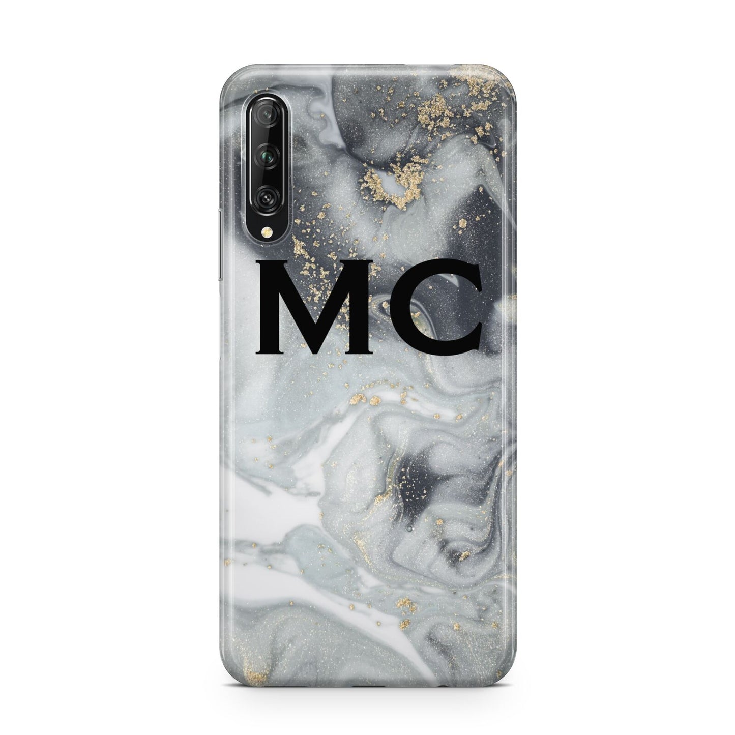 Monogram Black White Swirl Marble Huawei P Smart Pro 2019