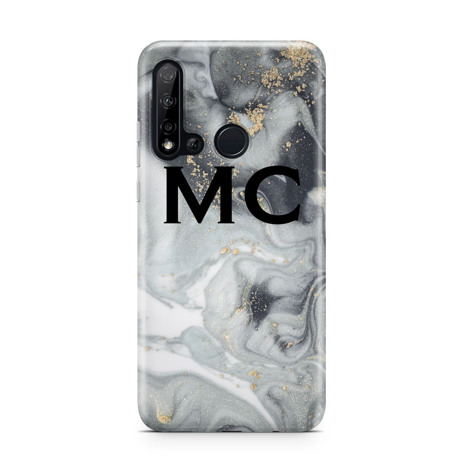 Monogram Black White Swirl Marble Huawei P20 Lite 5G Phone Case