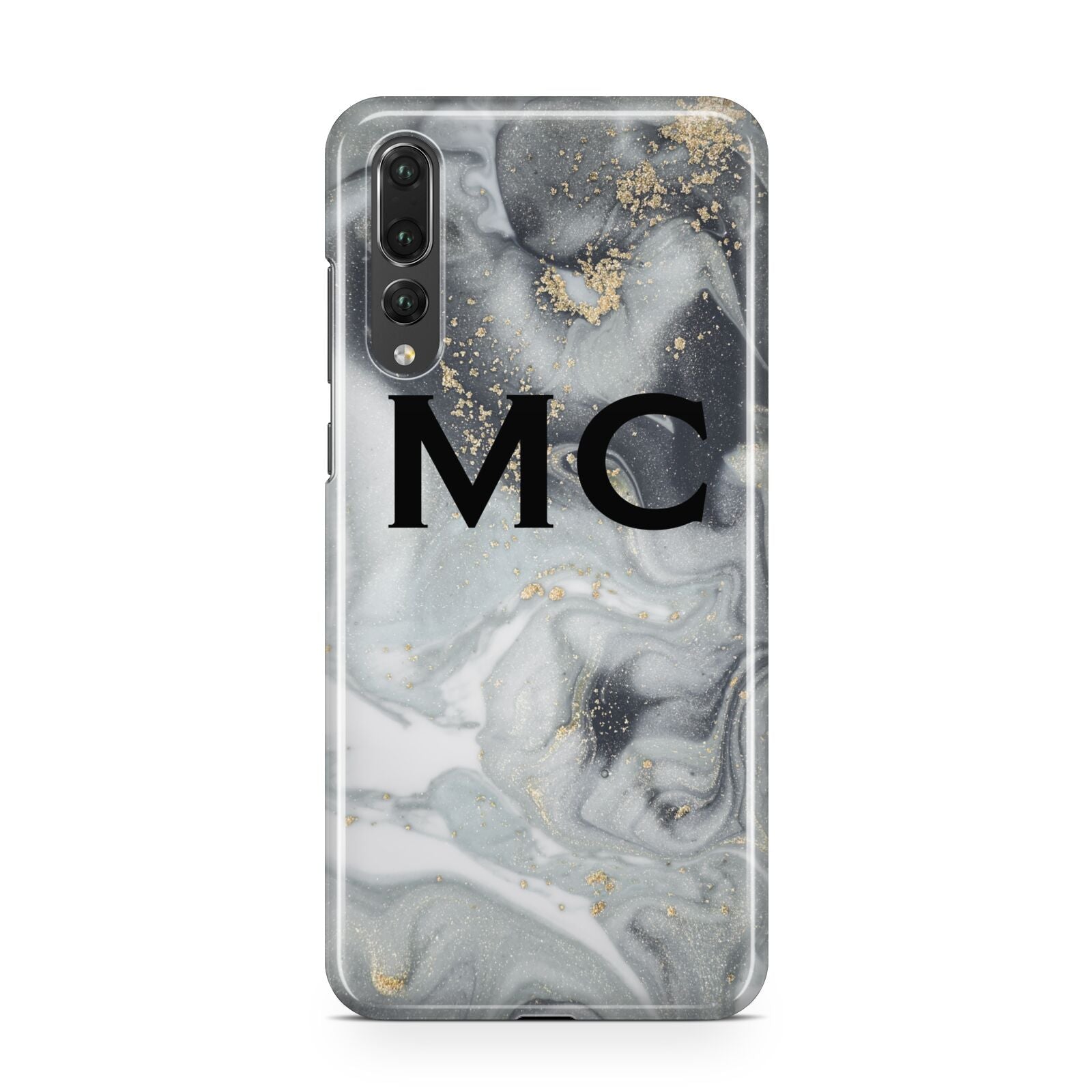 Monogram Black White Swirl Marble Huawei P20 Pro Phone Case