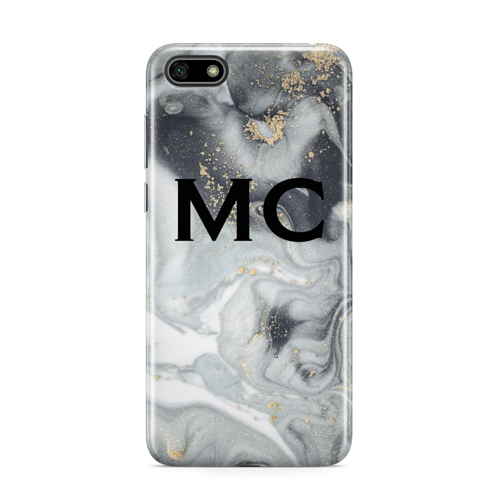 Monogram Black White Swirl Marble Huawei Y5 Prime 2018 Phone Case