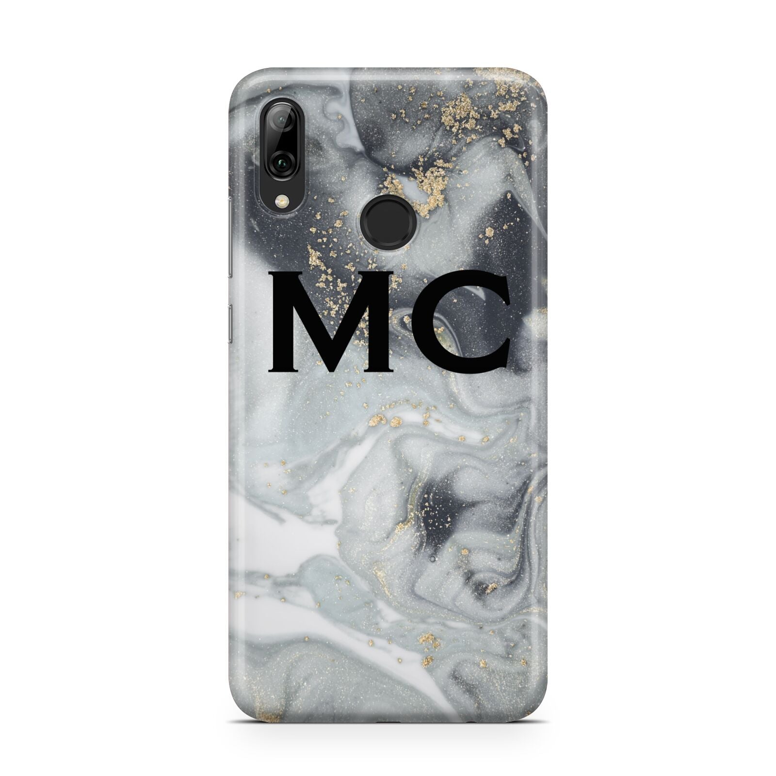 Monogram Black White Swirl Marble Huawei Y7 2019