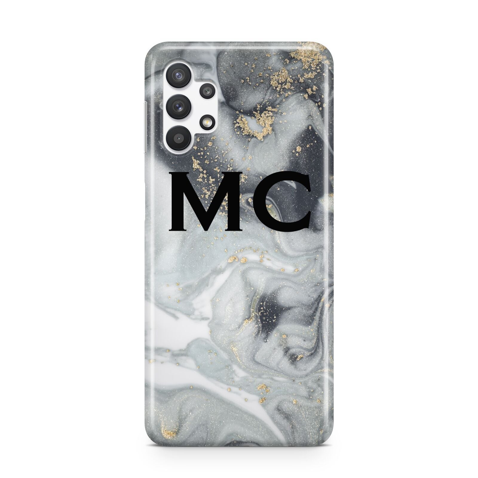 Monogram Black White Swirl Marble Samsung A32 5G Case