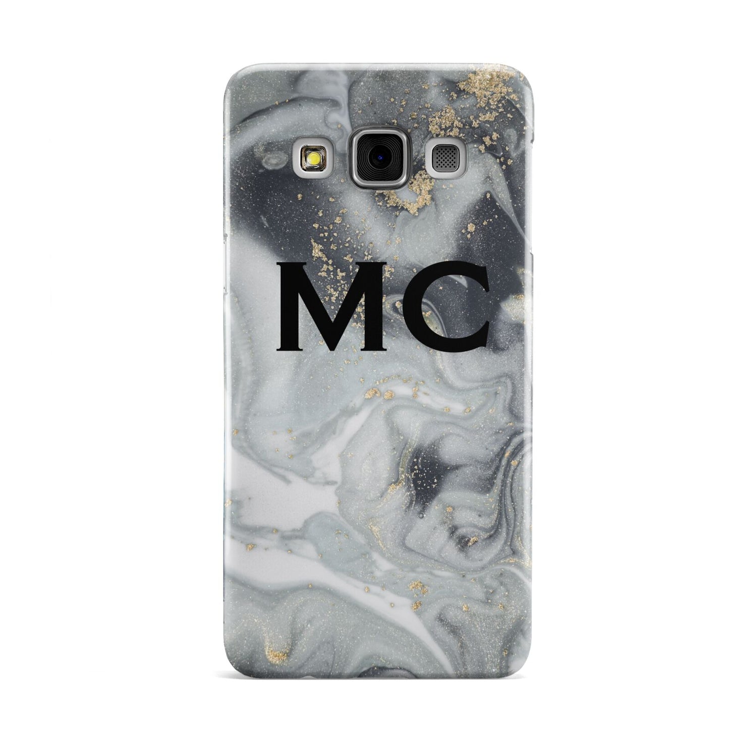 Monogram Black White Swirl Marble Samsung Galaxy A3 Case