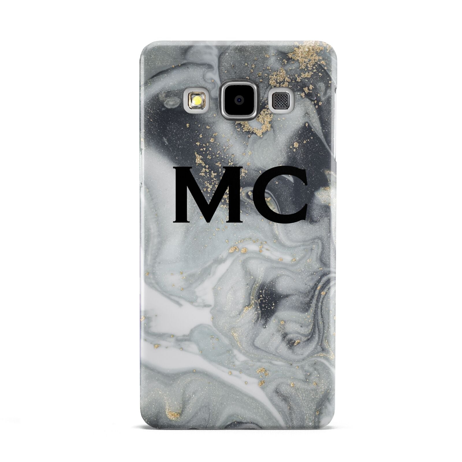 Monogram Black White Swirl Marble Samsung Galaxy A5 Case