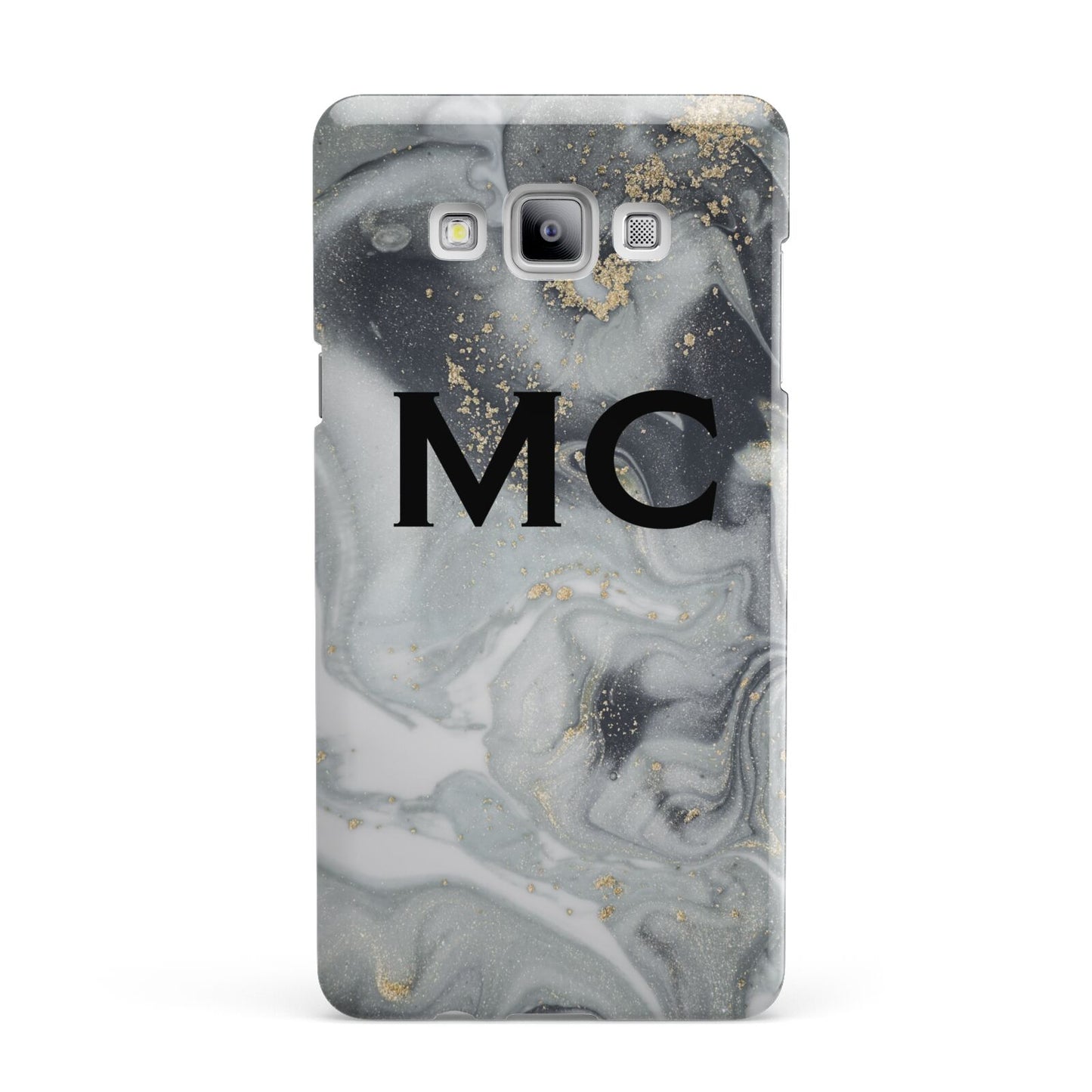 Monogram Black White Swirl Marble Samsung Galaxy A7 2015 Case