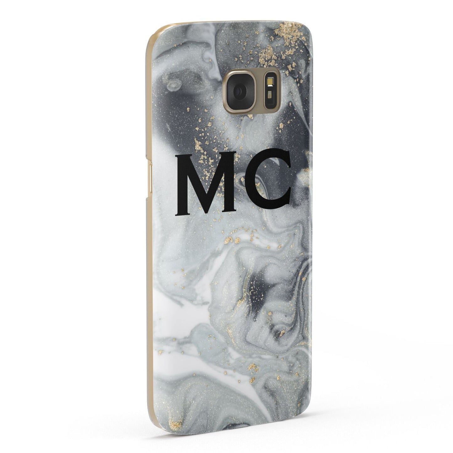 Monogram Black White Swirl Marble Samsung Galaxy Case Fourty Five Degrees