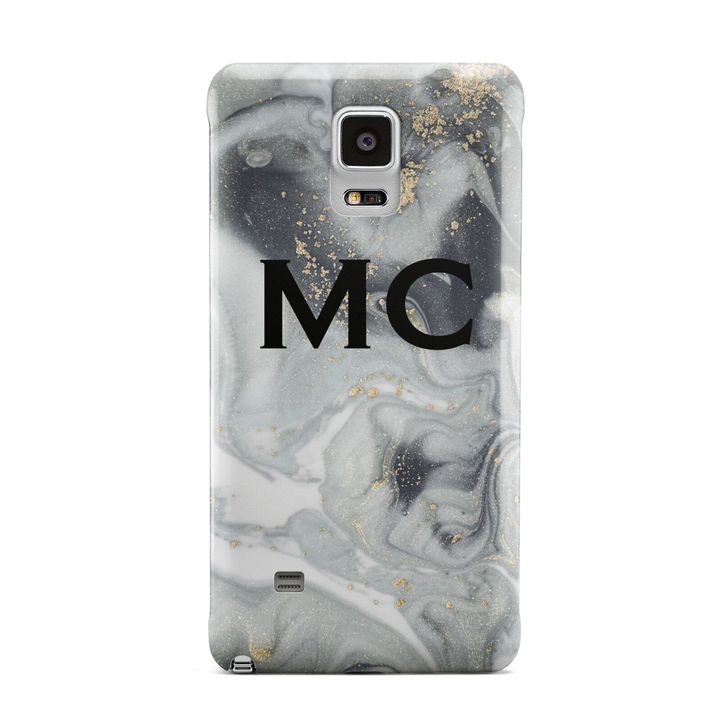 Monogram Black White Swirl Marble Samsung Galaxy Note 4 Case