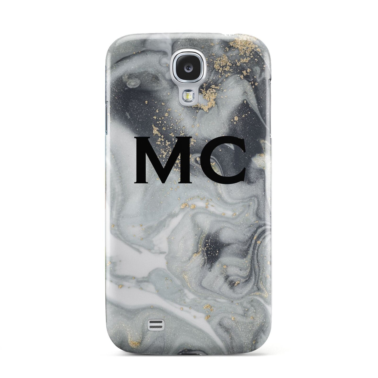 Monogram Black White Swirl Marble Samsung Galaxy S4 Case