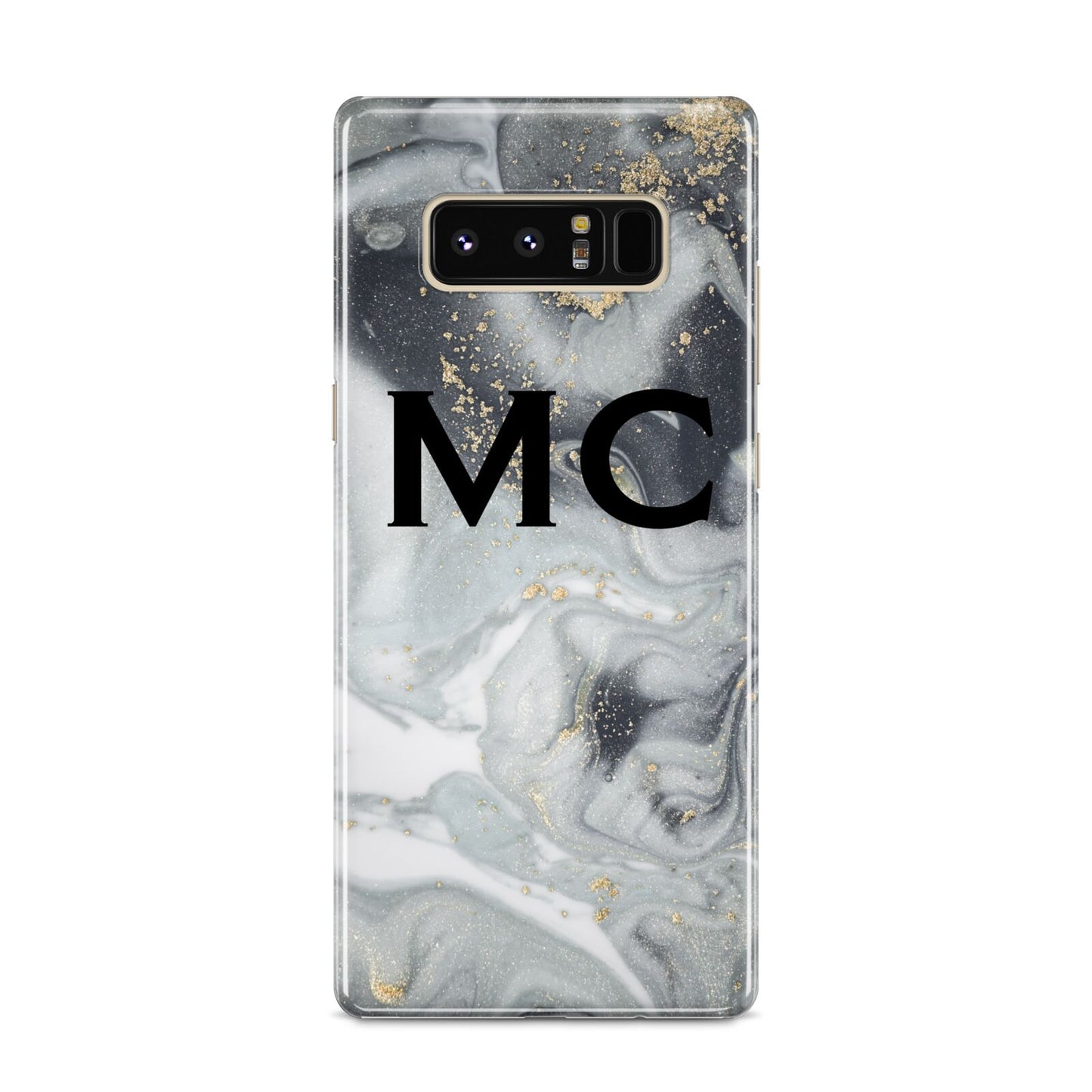 Monogram Black White Swirl Marble Samsung Galaxy S8 Case