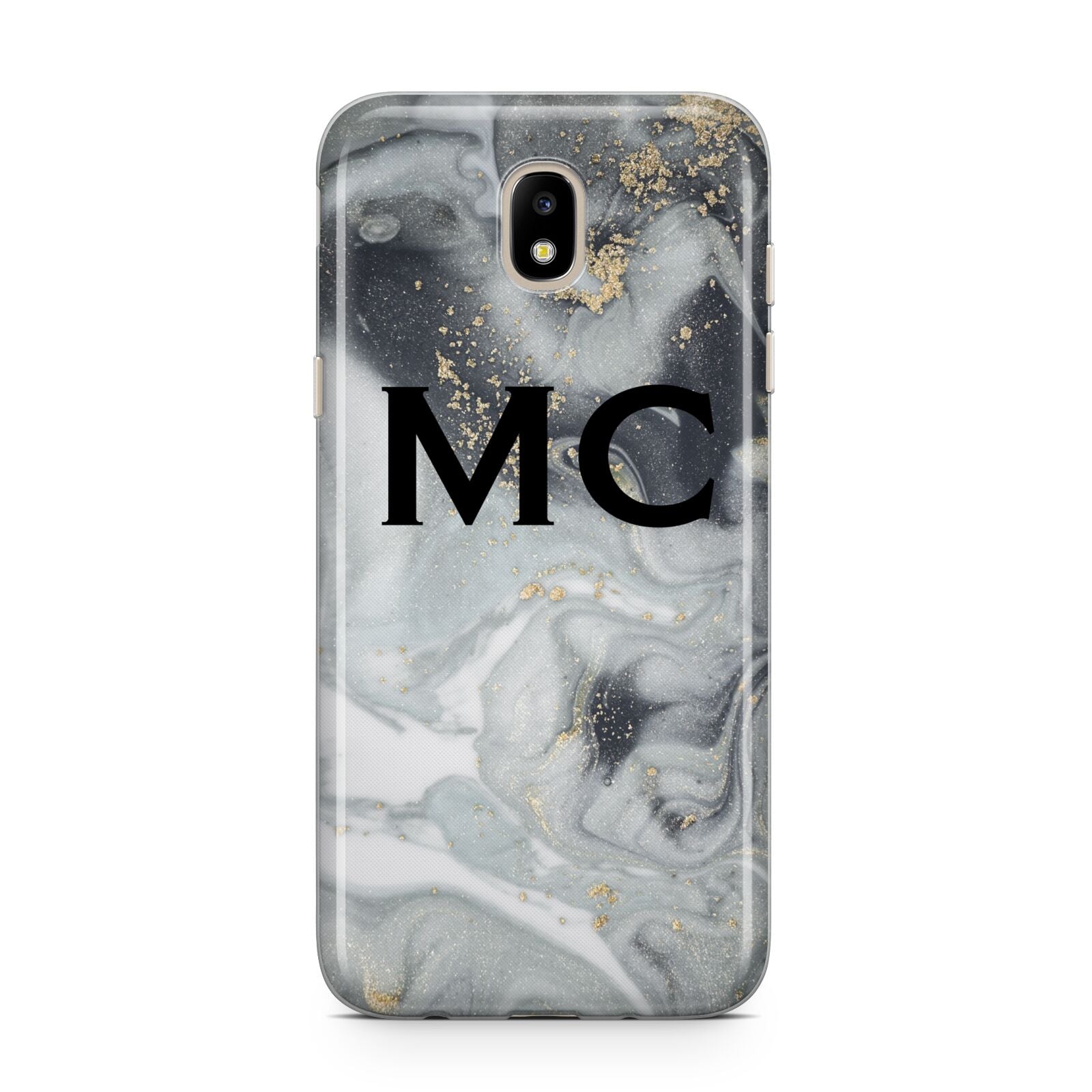 Monogram Black White Swirl Marble Samsung J5 2017 Case