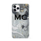 Monogram Black White Swirl Marble iPhone 11 Pro 3D Snap Case