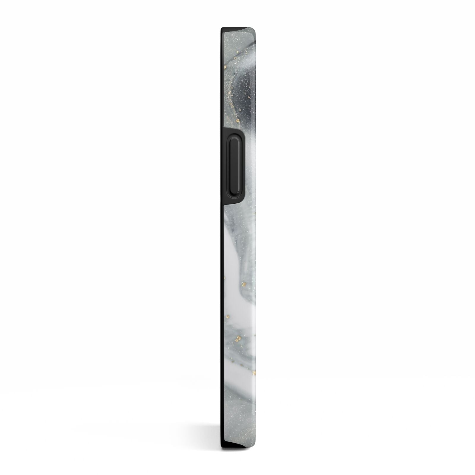 Monogram Black White Swirl Marble iPhone 13 Mini Side Image 3D Tough Case