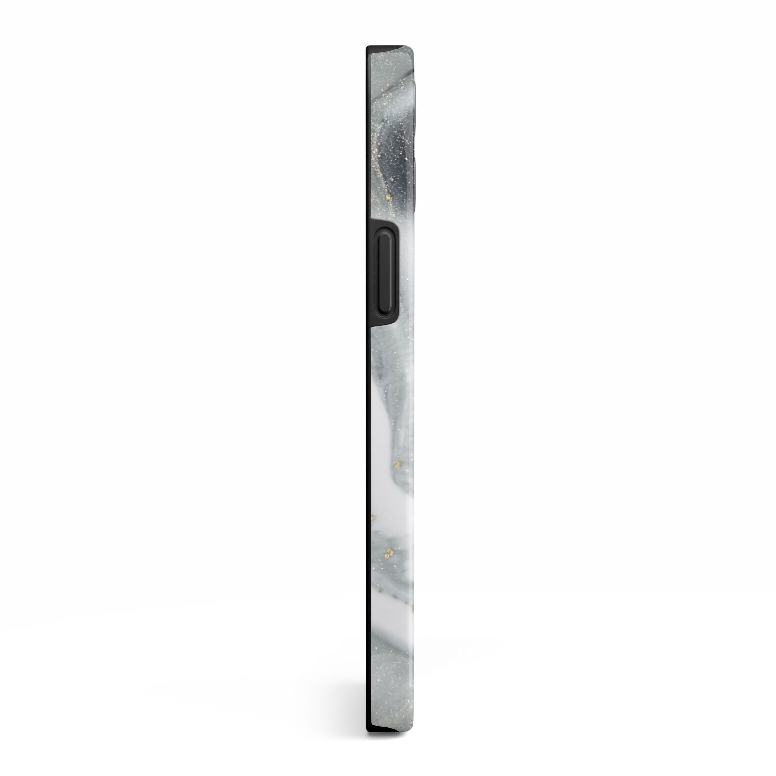Monogram Black White Swirl Marble iPhone 13 Pro Max Side Image 3D Tough Case