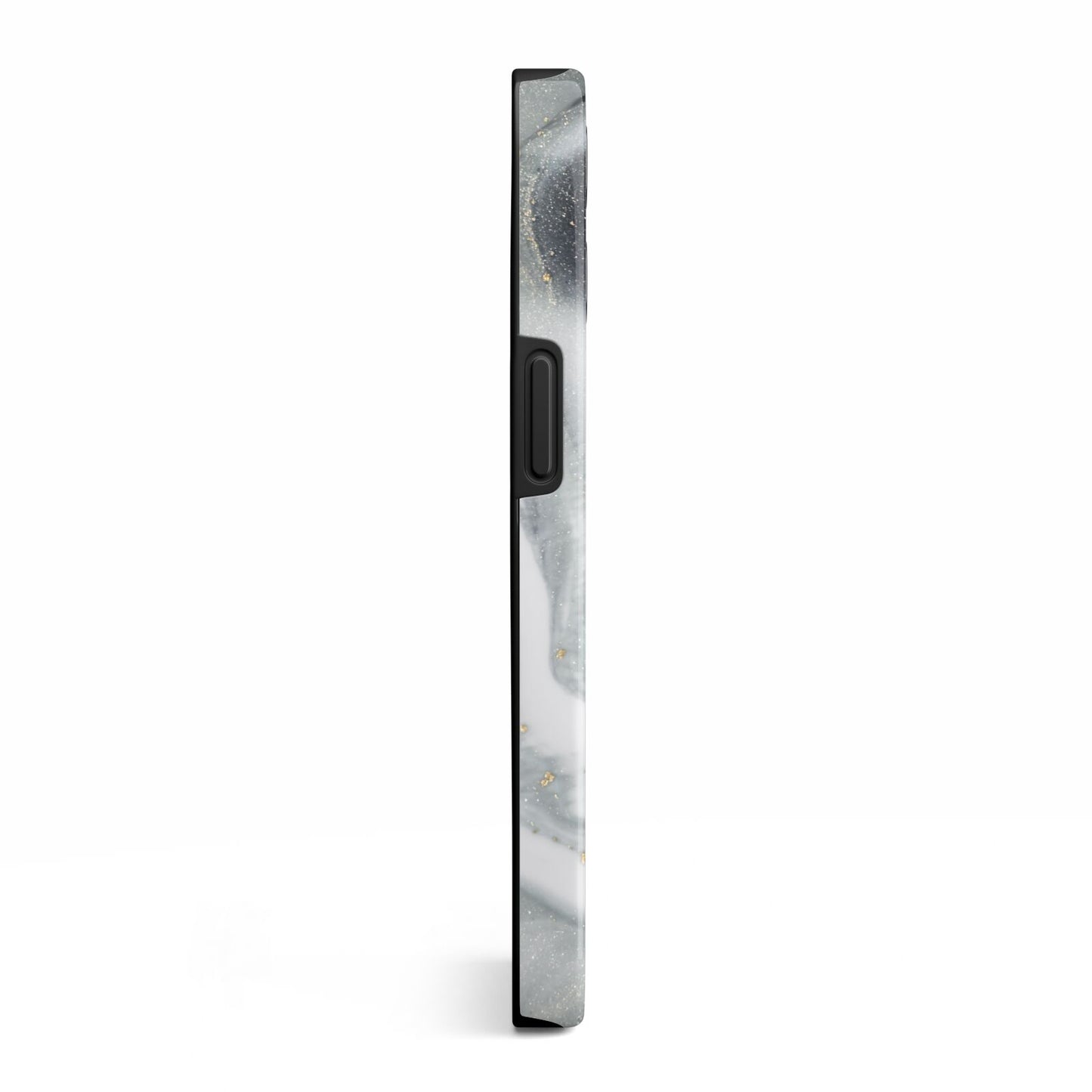 Monogram Black White Swirl Marble iPhone 13 Pro Side Image 3D Tough Case