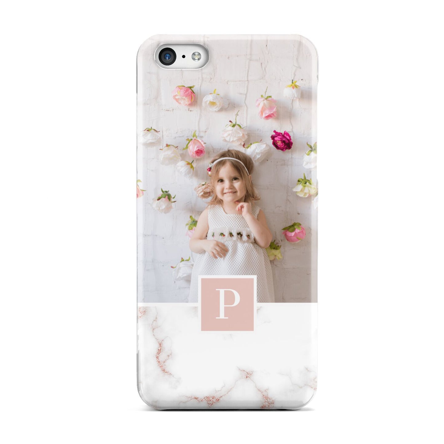 Monogram Marble Photo Upload Apple iPhone 5c Case