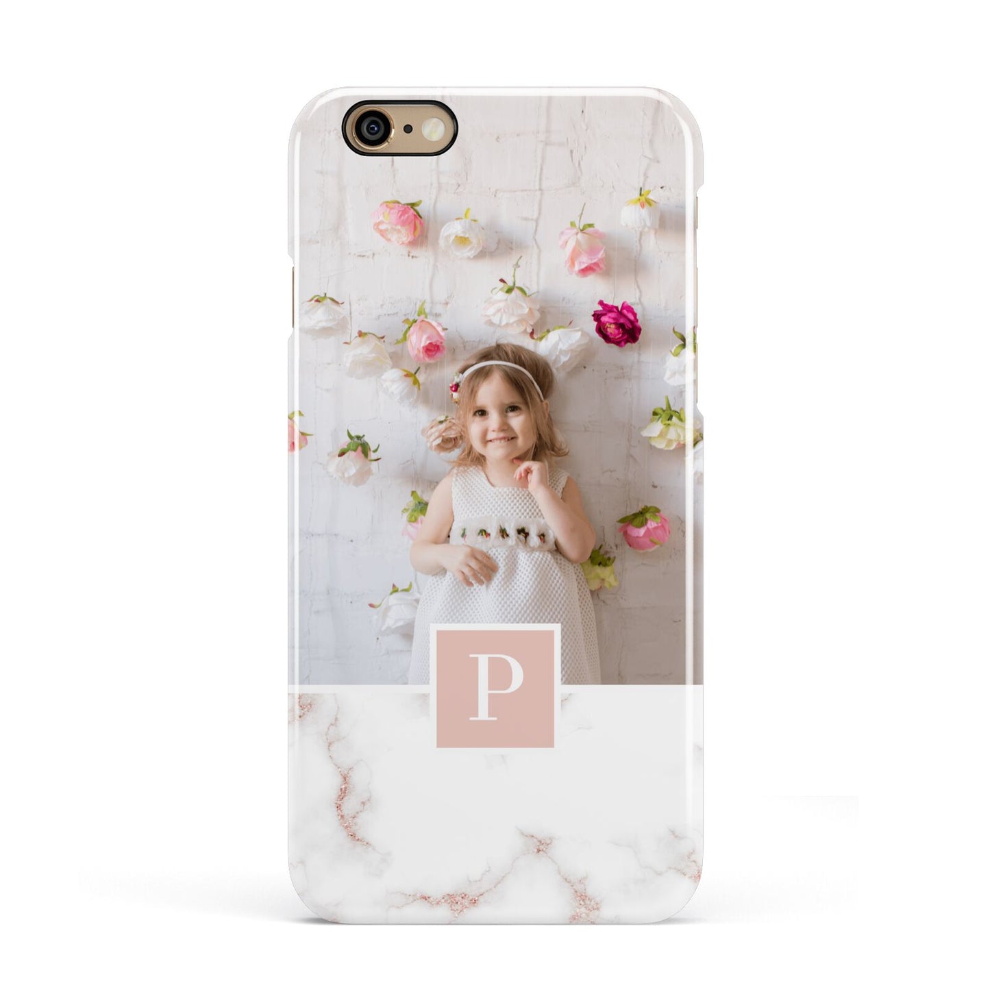 Monogram Marble Photo Upload Apple iPhone 6 3D Snap Case