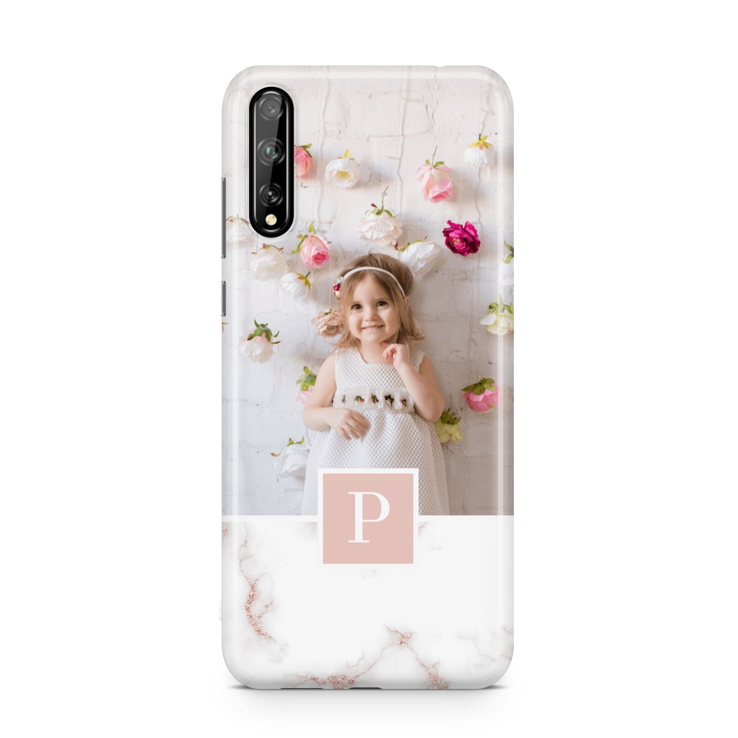 Monogram Marble Photo Upload Huawei Enjoy 10s Phone Case