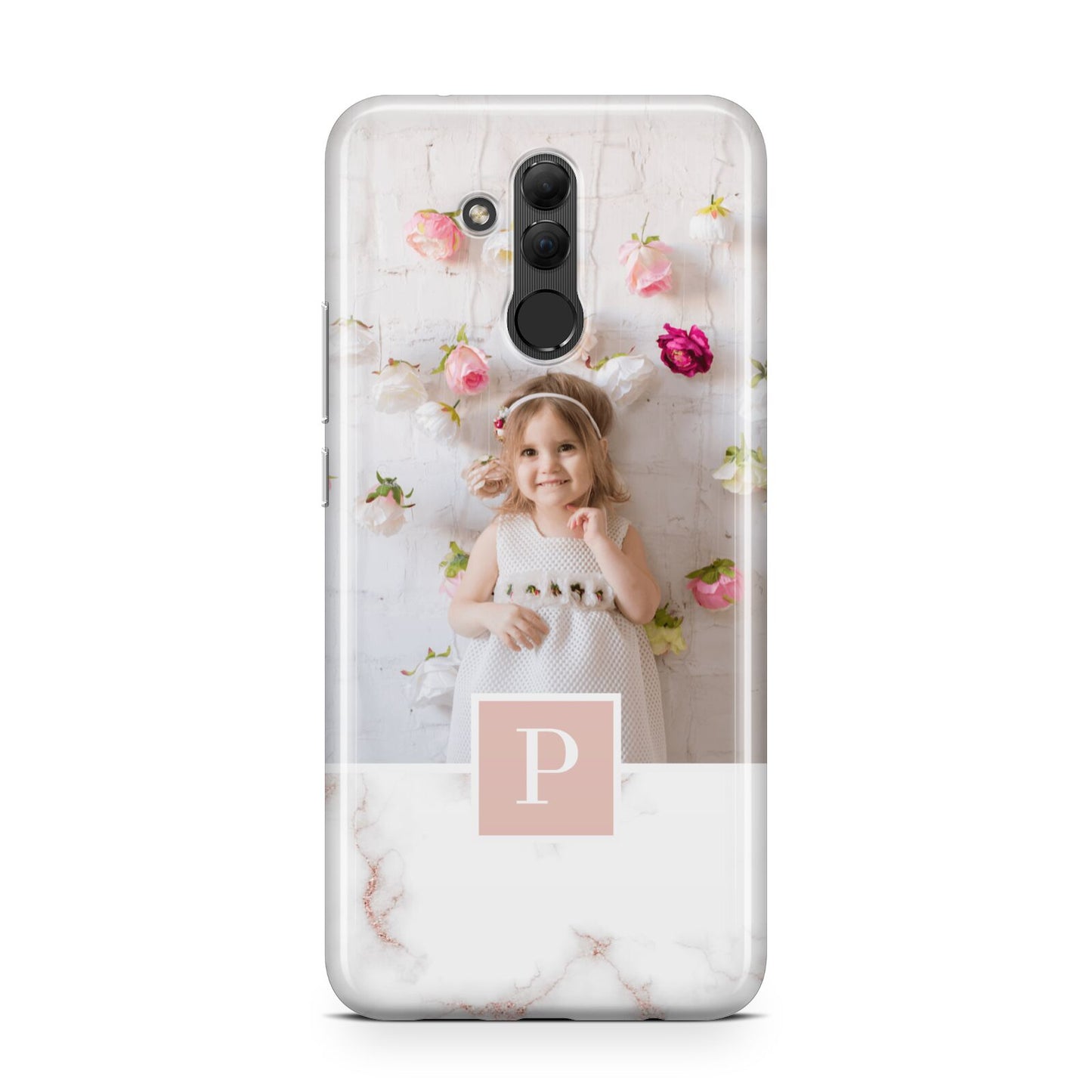 Monogram Marble Photo Upload Huawei Mate 20 Lite