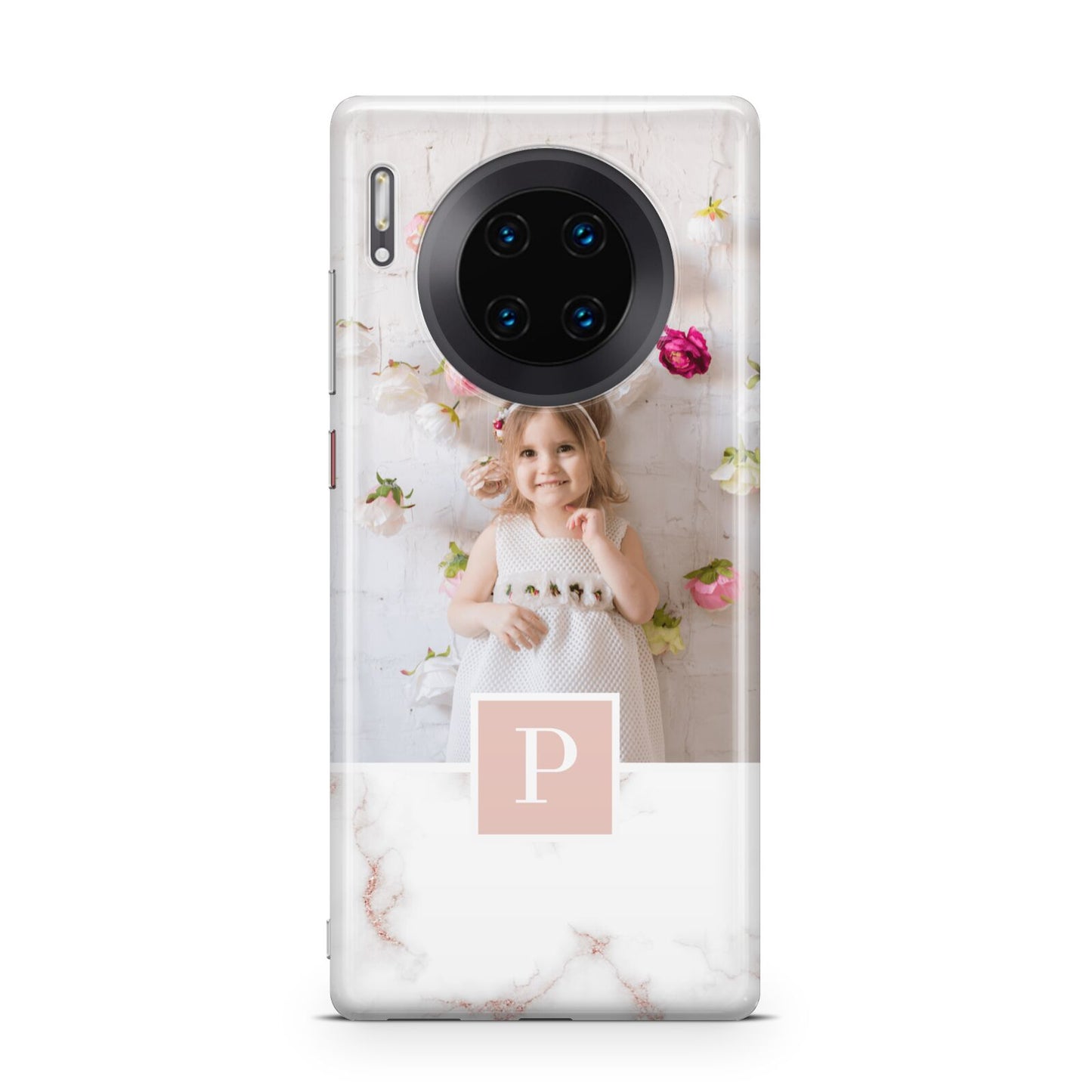 Monogram Marble Photo Upload Huawei Mate 30 Pro Phone Case