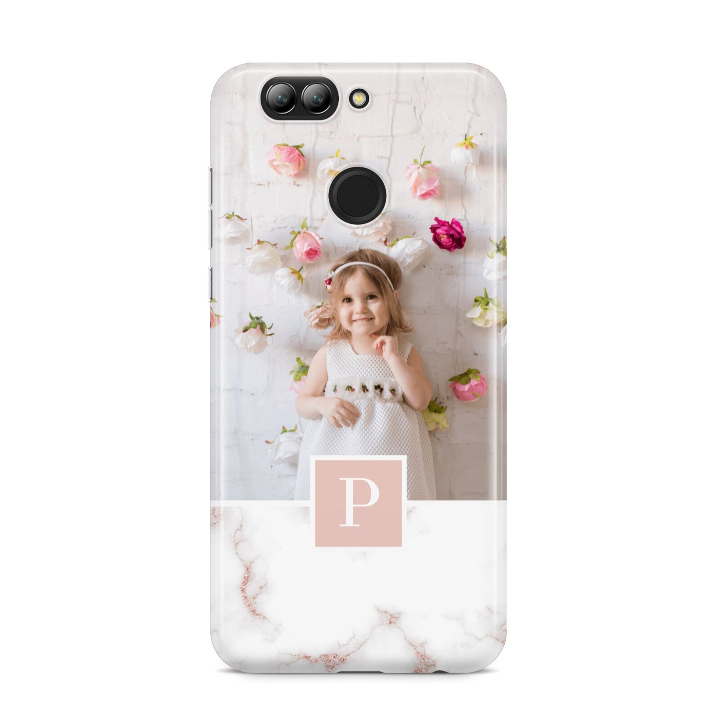 Monogram Marble Photo Upload Huawei Nova 2s Phone Case