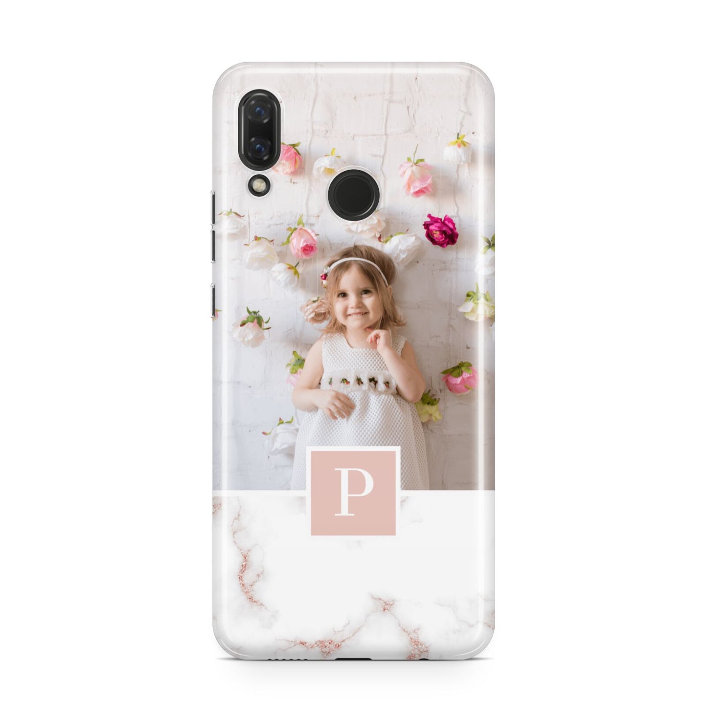 Monogram Marble Photo Upload Huawei Nova 3 Phone Case