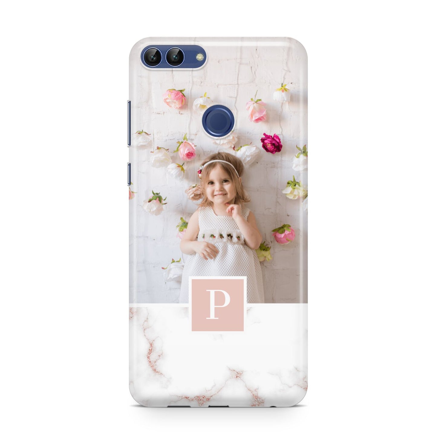 Monogram Marble Photo Upload Huawei P Smart Case