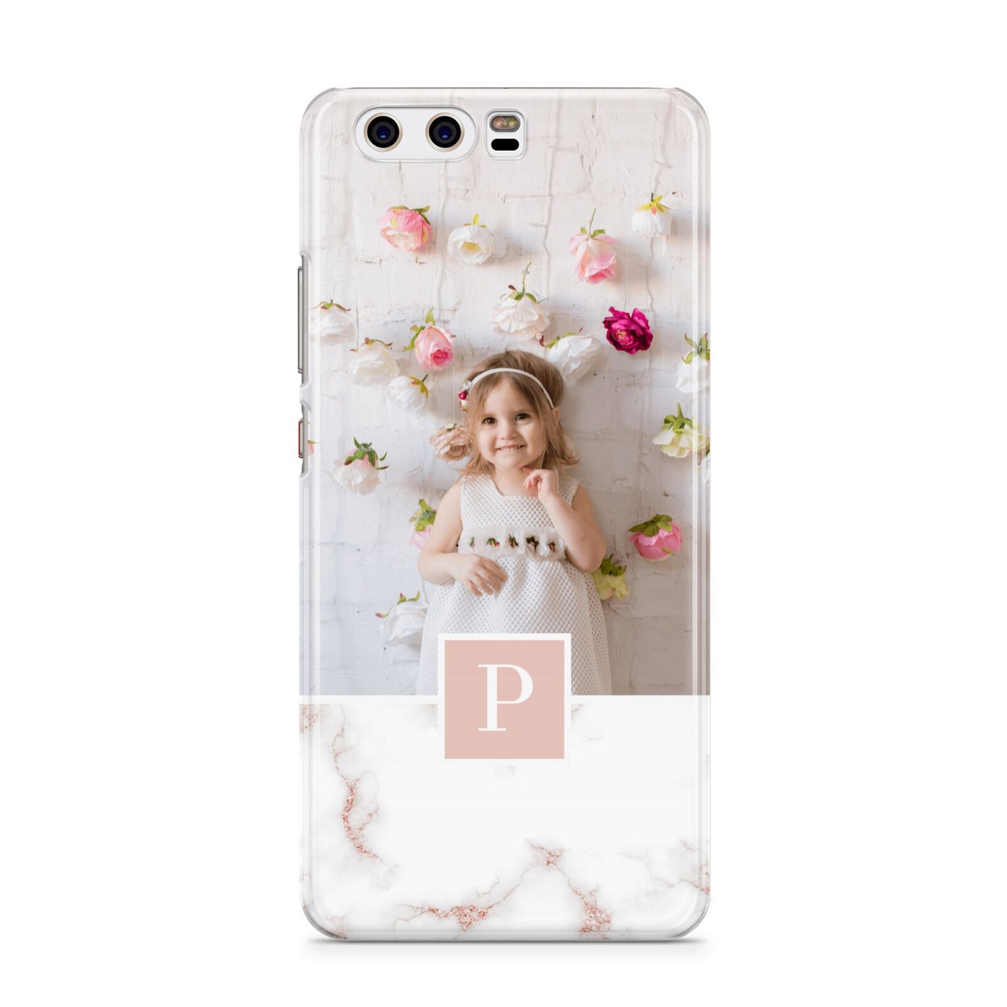 Monogram Marble Photo Upload Huawei P10 Phone Case