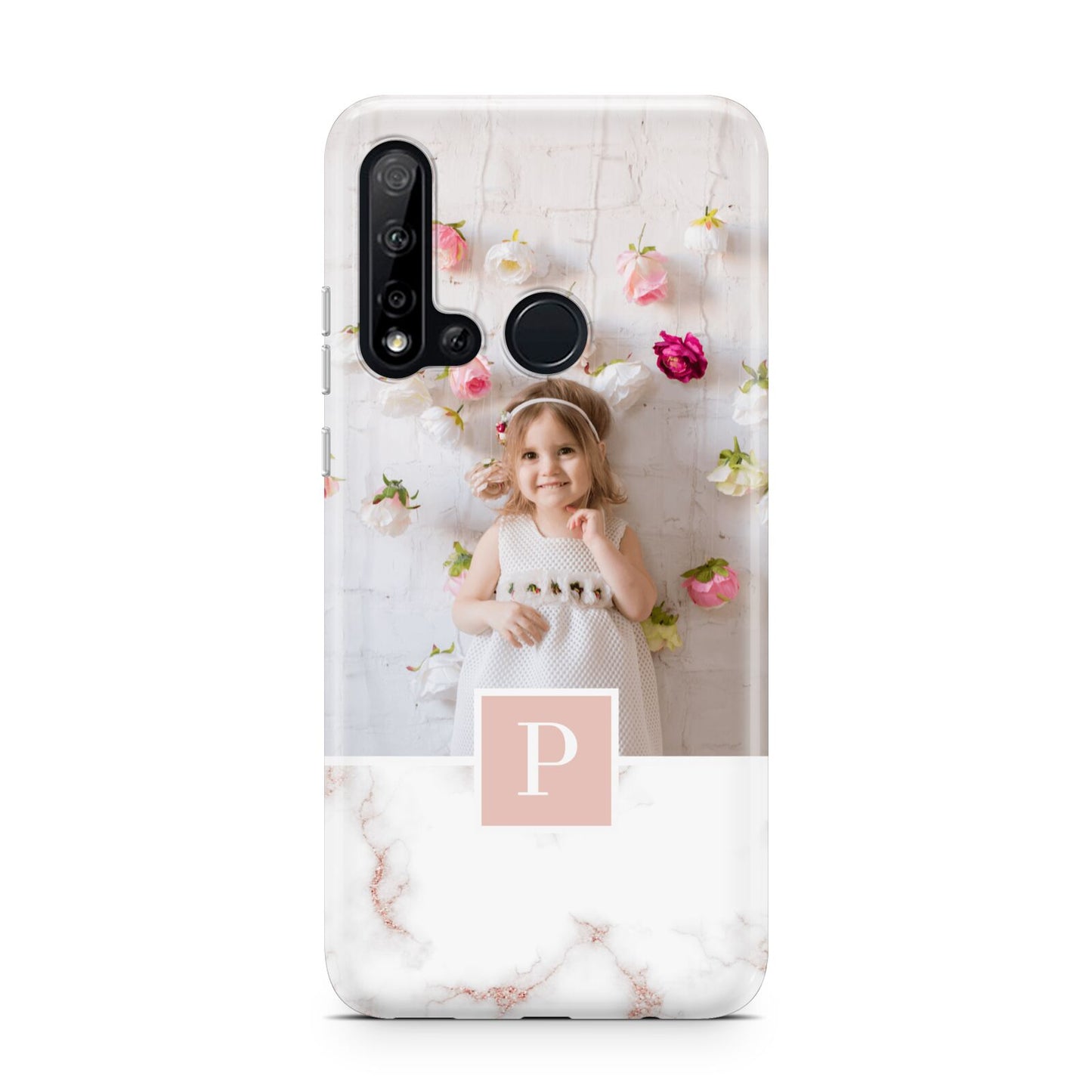 Monogram Marble Photo Upload Huawei P20 Lite 5G Phone Case