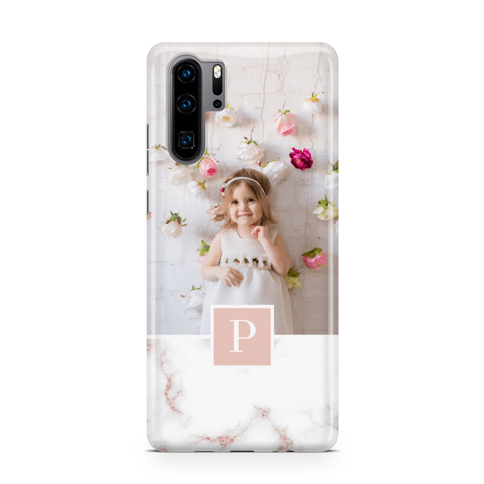 Monogram Marble Photo Upload Huawei P30 Pro Phone Case