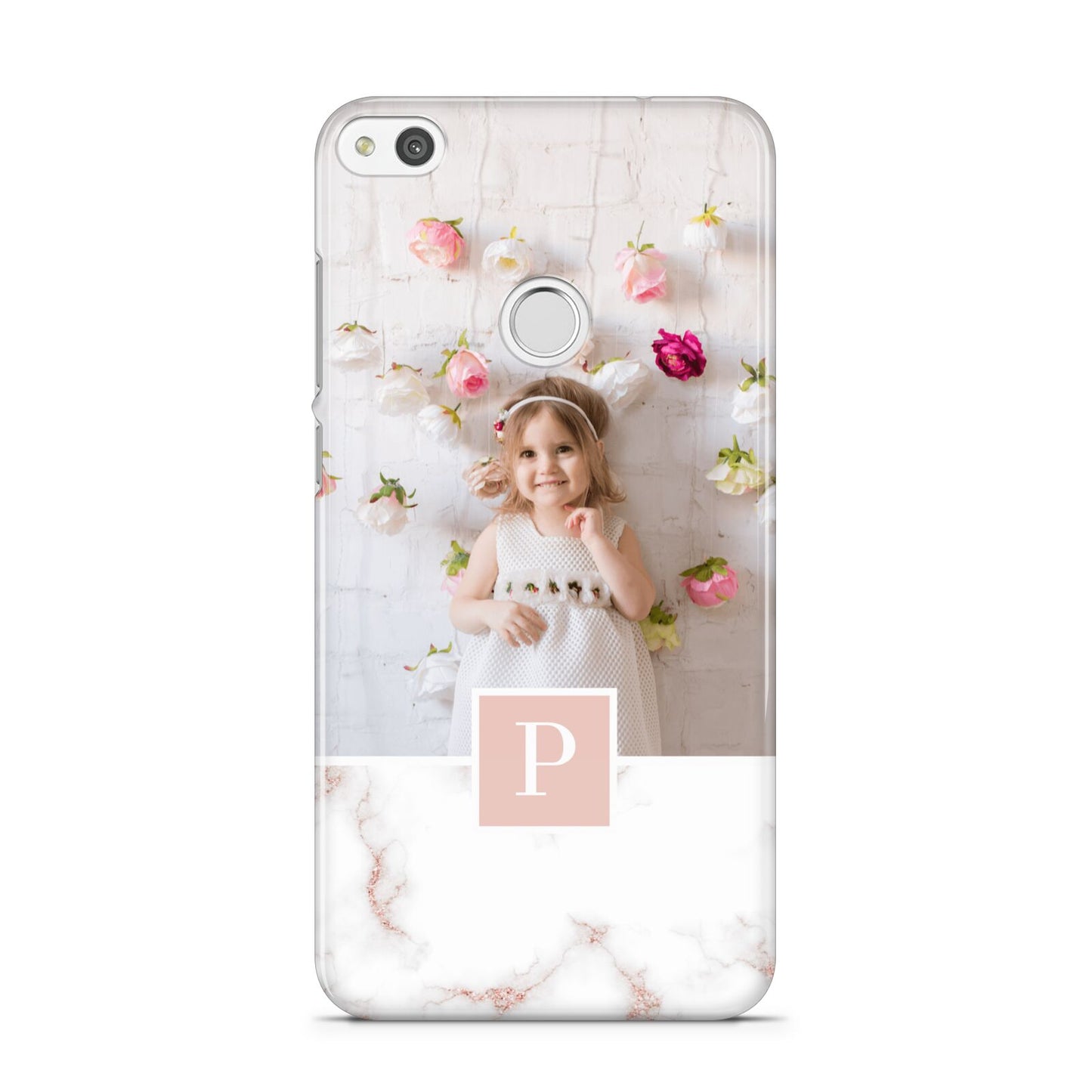 Monogram Marble Photo Upload Huawei P8 Lite Case