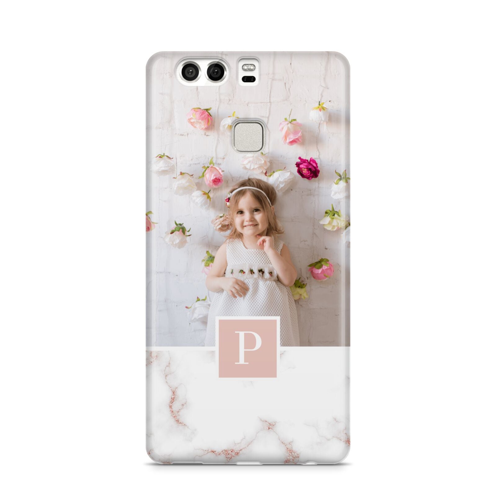 Monogram Marble Photo Upload Huawei P9 Case