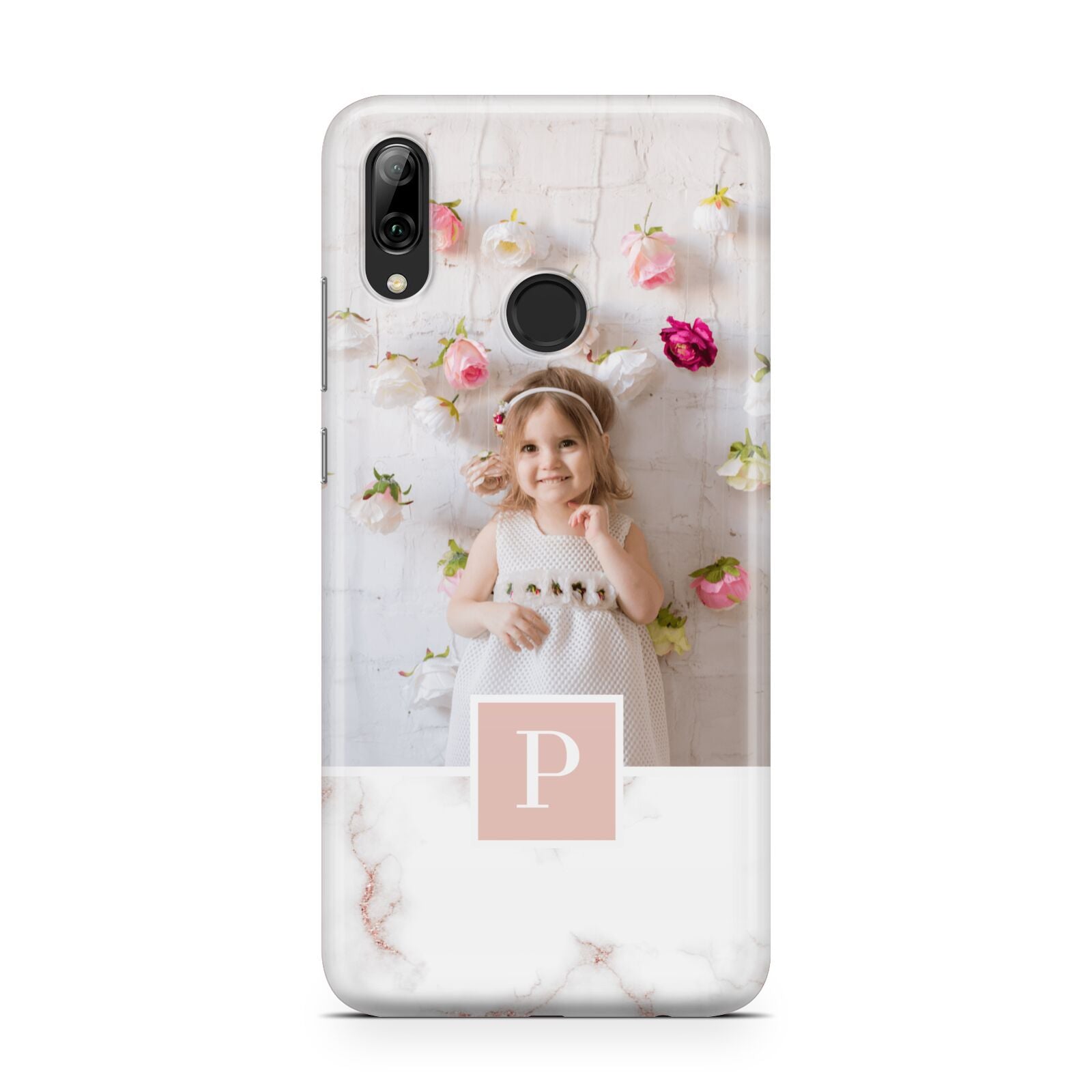 Monogram Marble Photo Upload Huawei Y7 2019