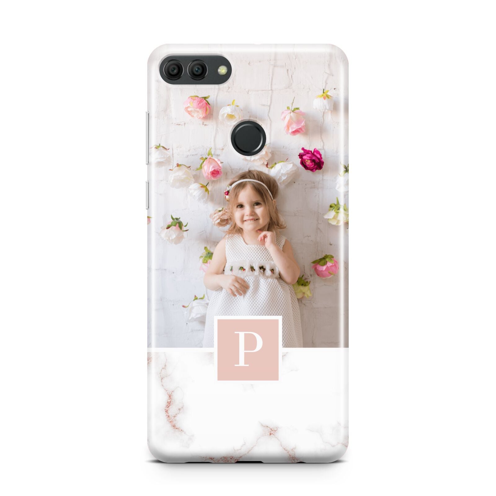 Monogram Marble Photo Upload Huawei Y9 2018