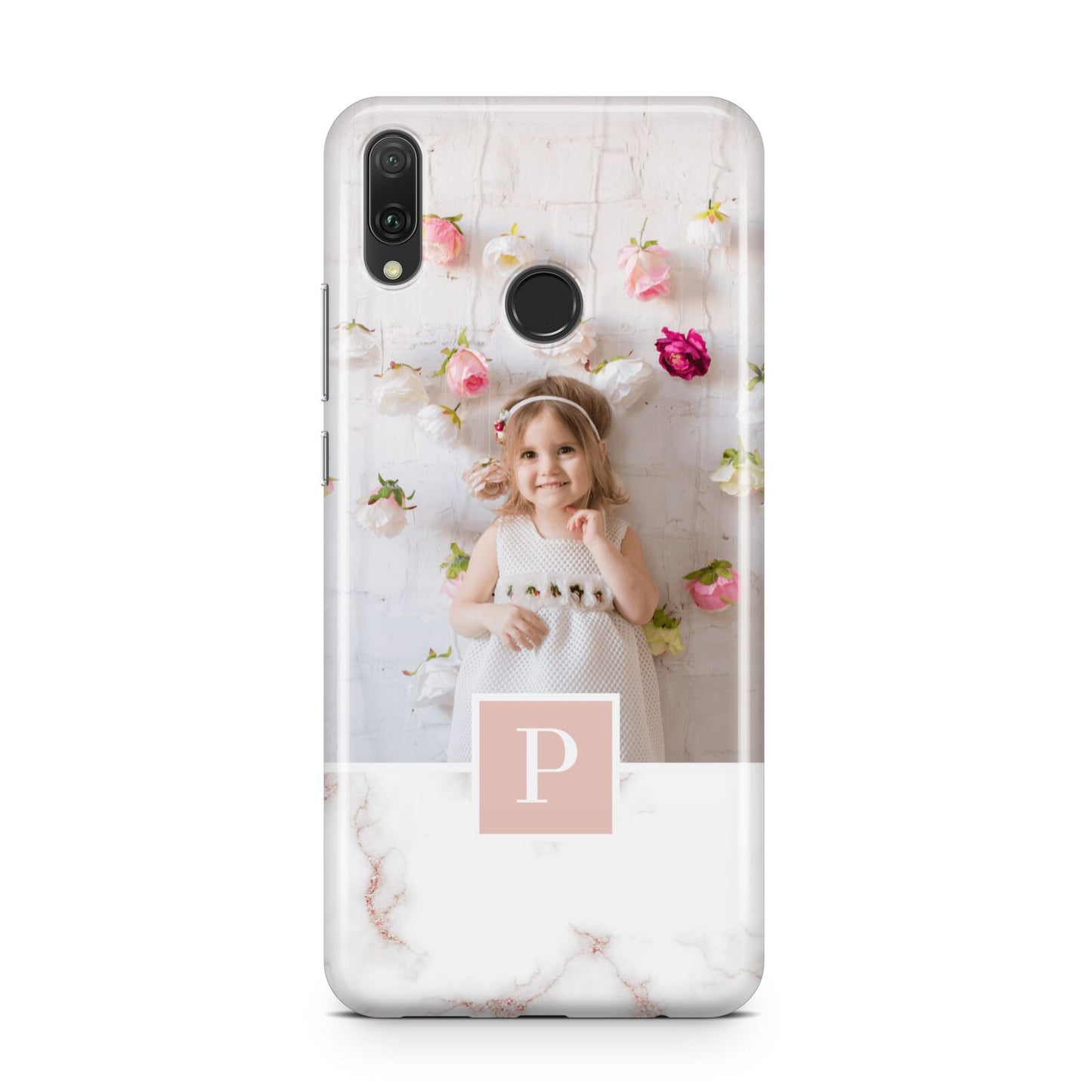 Monogram Marble Photo Upload Huawei Y9 2019