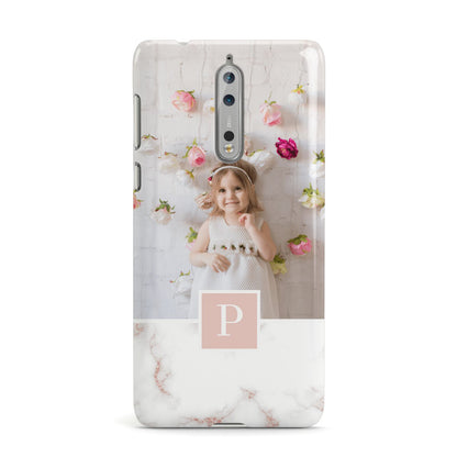 Monogram Marble Photo Upload Nokia Case