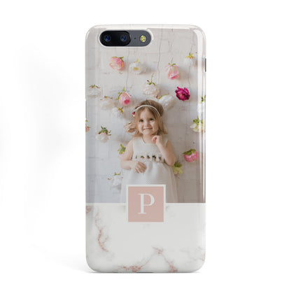 Monogram Marble Photo Upload OnePlus Case