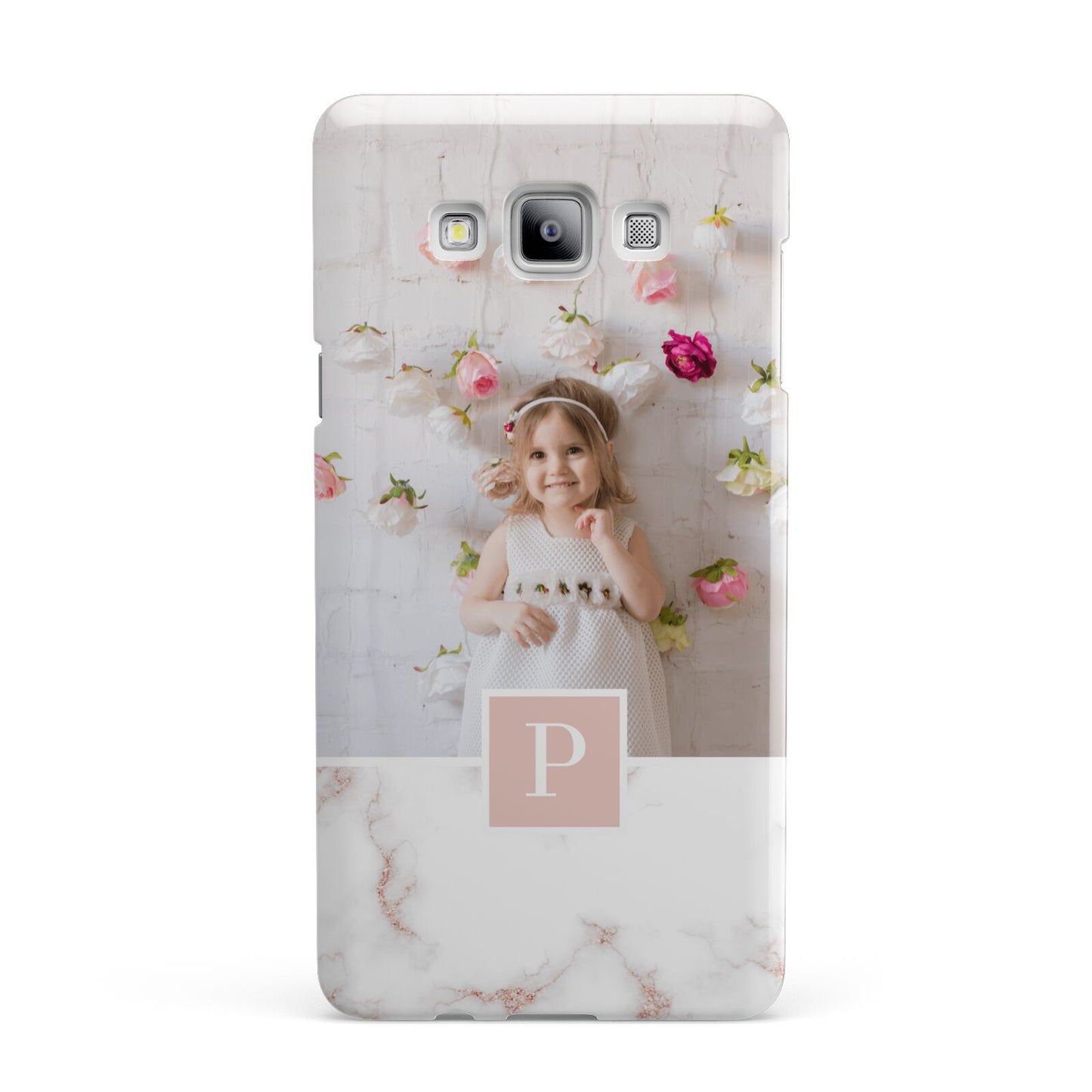 Monogram Marble Photo Upload Samsung Galaxy A7 2015 Case