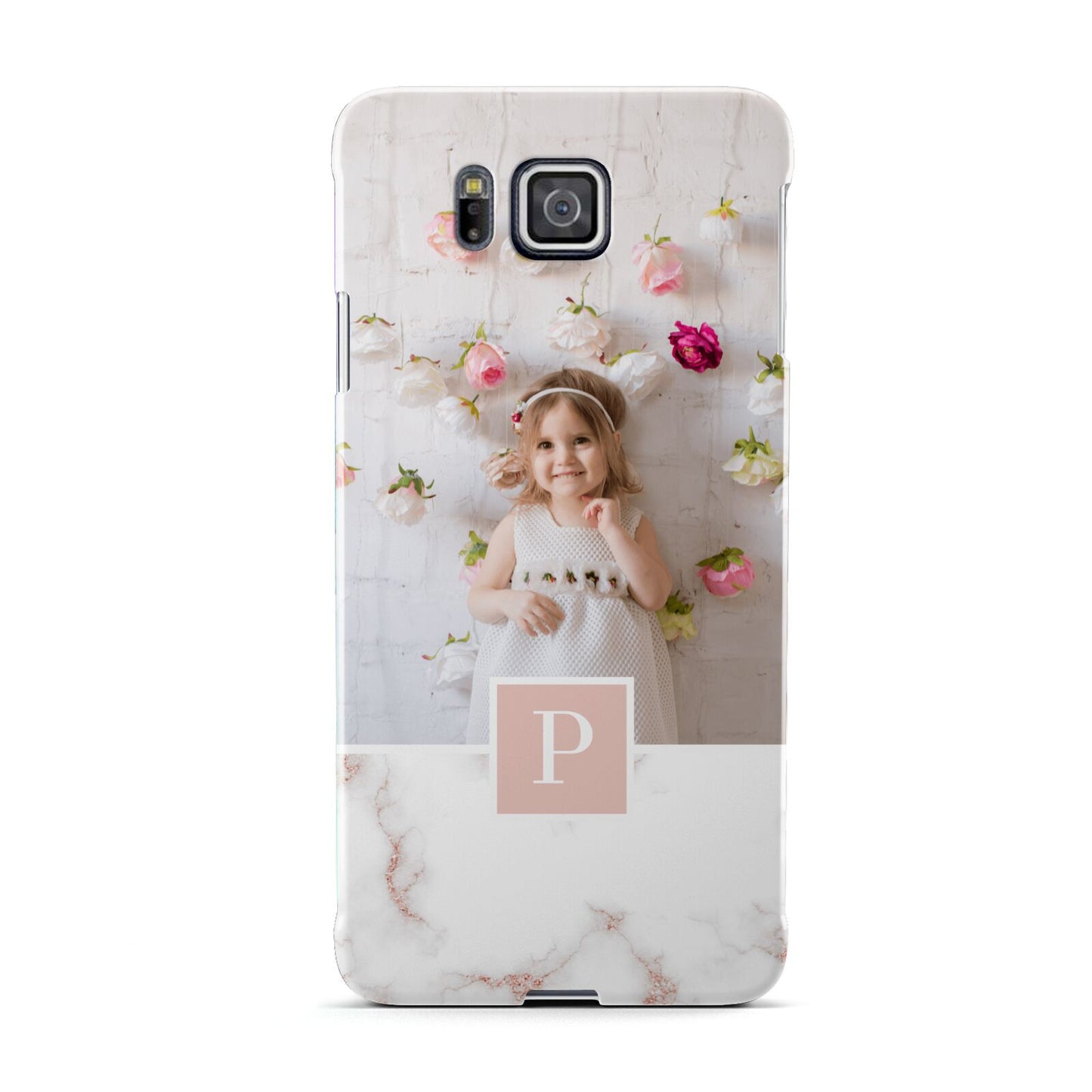 Monogram Marble Photo Upload Samsung Galaxy Alpha Case