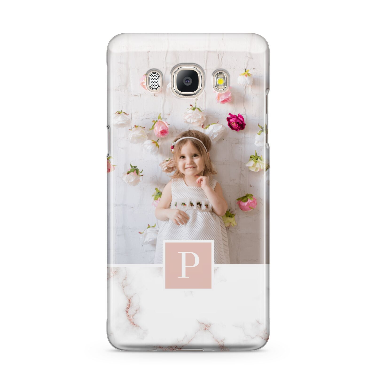 Monogram Marble Photo Upload Samsung Galaxy J5 2016 Case