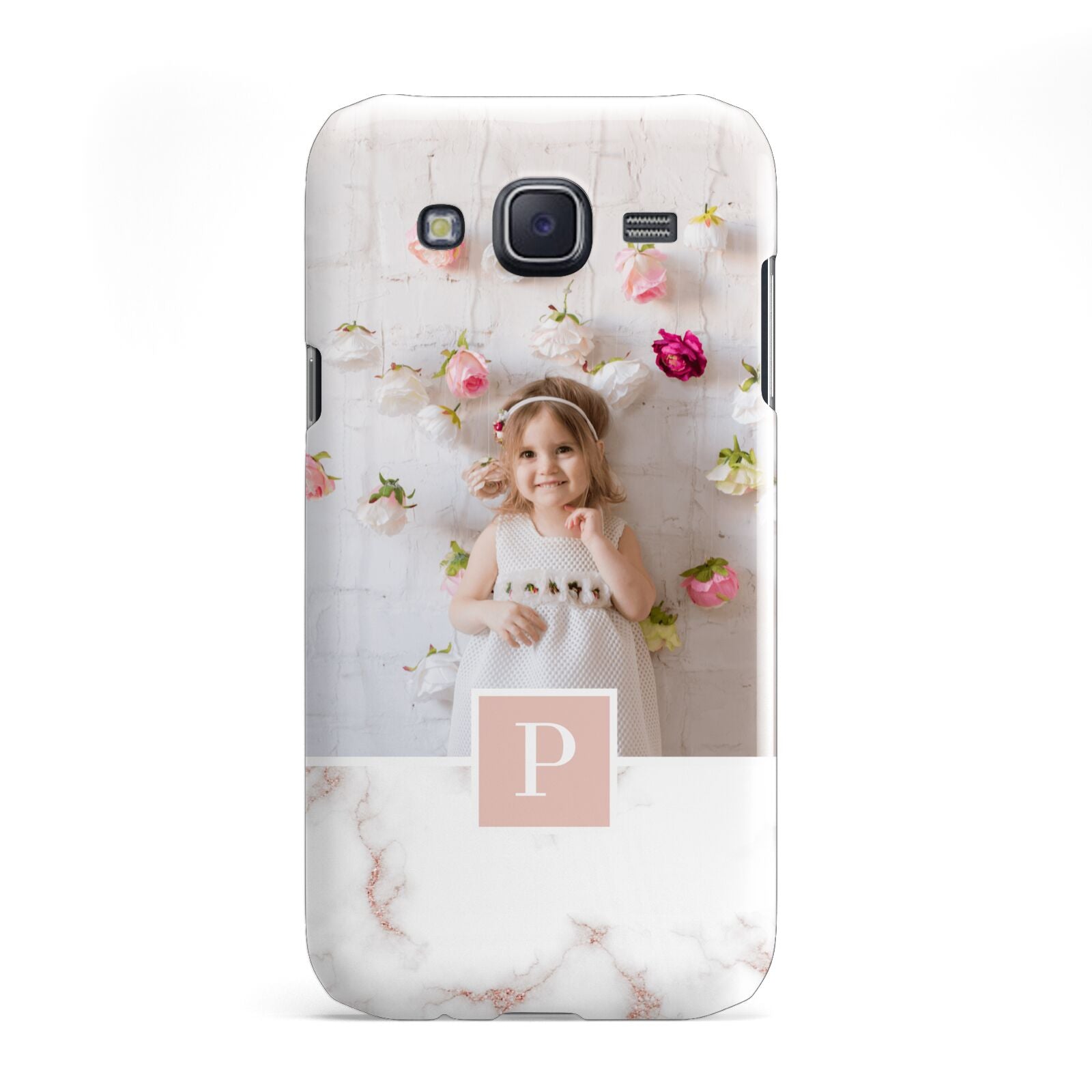 Monogram Marble Photo Upload Samsung Galaxy J5 Case