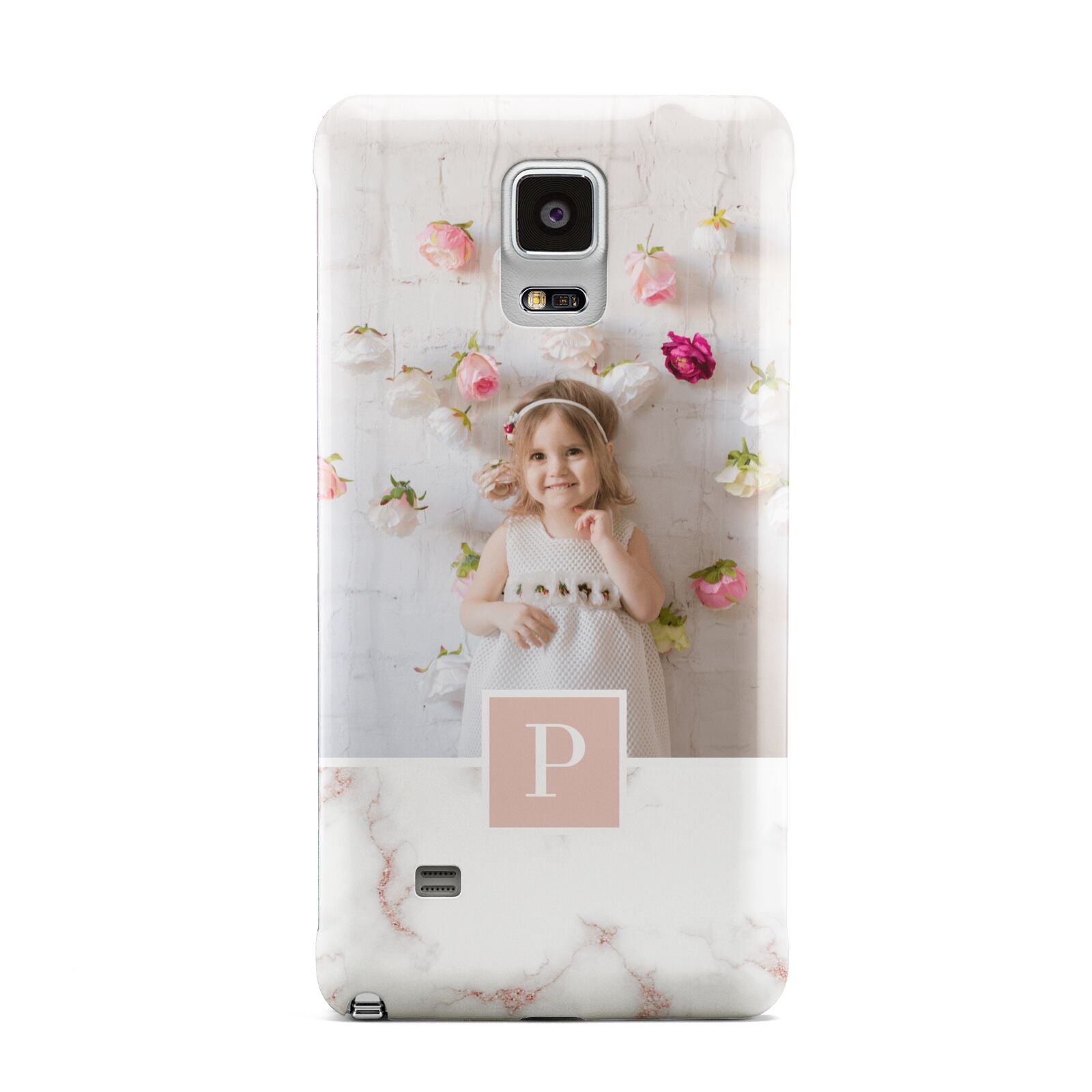 Monogram Marble Photo Upload Samsung Galaxy Note 4 Case