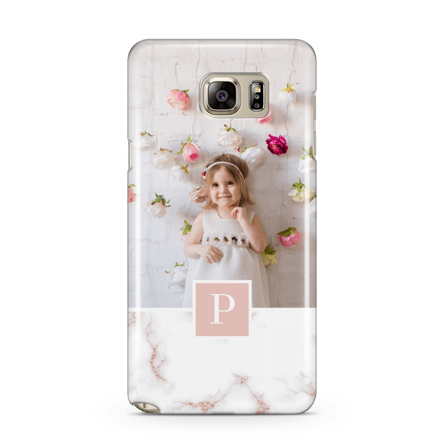 Monogram Marble Photo Upload Samsung Galaxy Note 5 Case