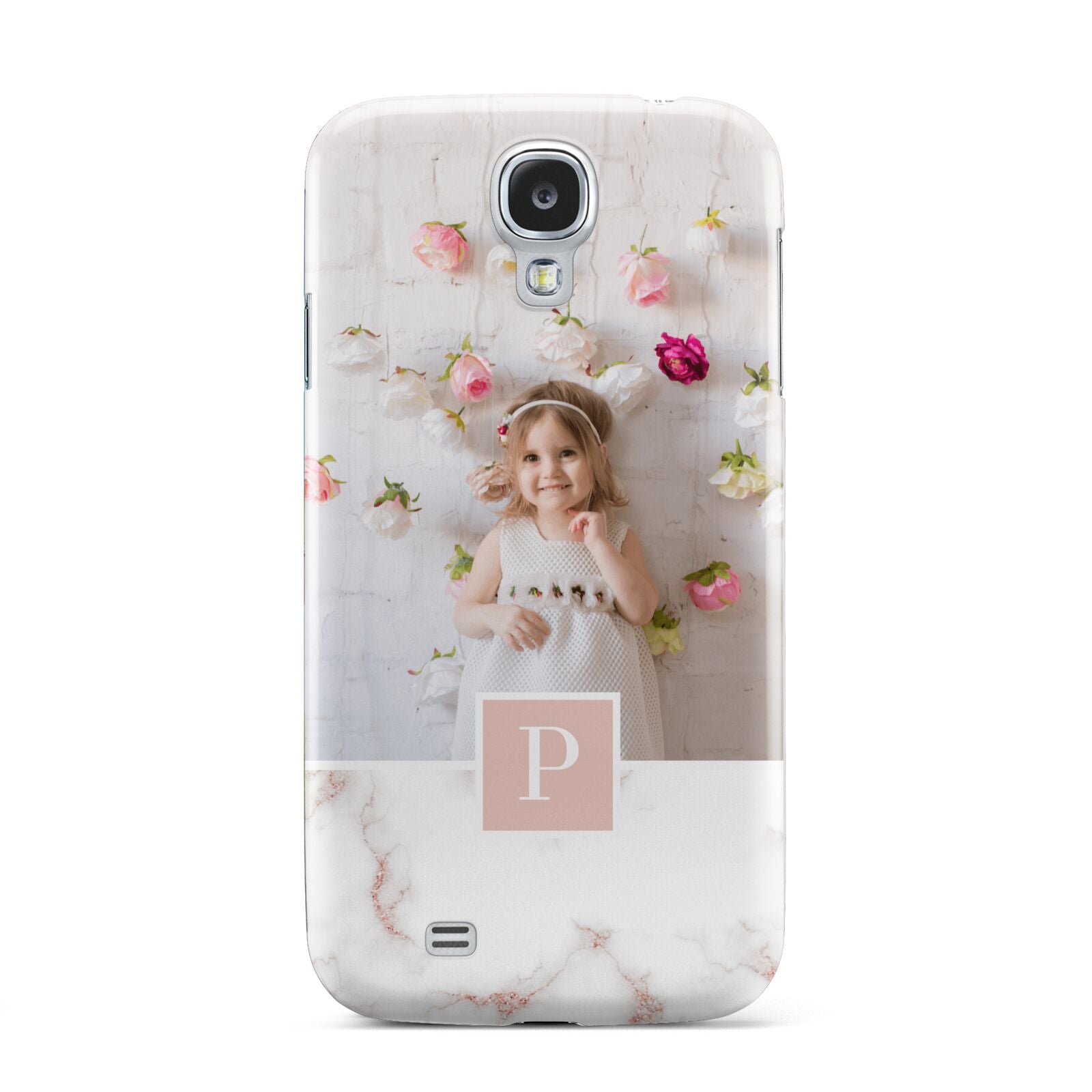 Monogram Marble Photo Upload Samsung Galaxy S4 Case