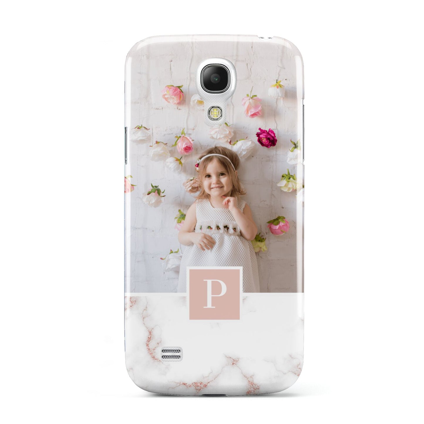 Monogram Marble Photo Upload Samsung Galaxy S4 Mini Case