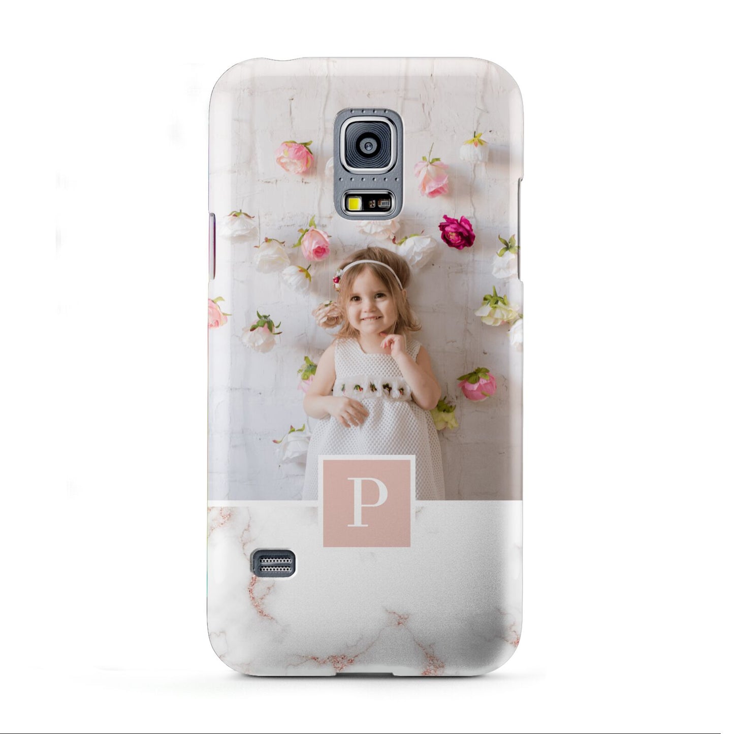 Monogram Marble Photo Upload Samsung Galaxy S5 Mini Case